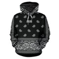 Bandana Black Bandana Teardrops Pullover Hoodie