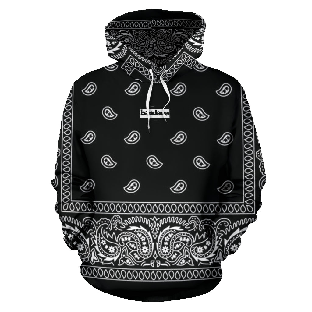 Bandana Black Bandana Teardrops Pullover Hoodie