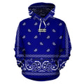Bandana Navy Bandana Teardrops Pullover Hoodie