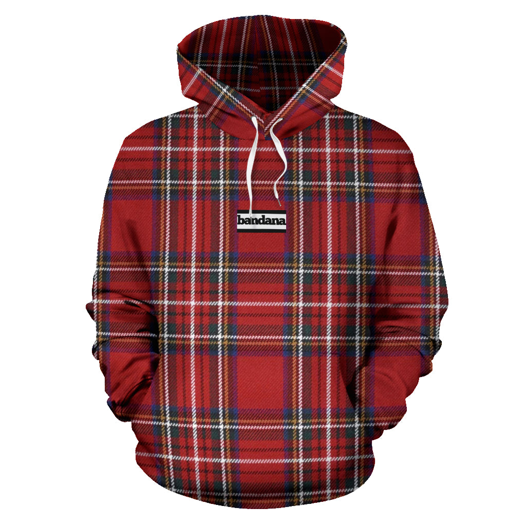 Bandana Red Plaid Bandana Pullover Hoodie